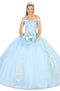 Off Shoulder Rose Appliqued Ballgown - May Queen LK136