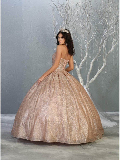 Strapless Sweetheart Pleated Ballgown - May Queen LK138