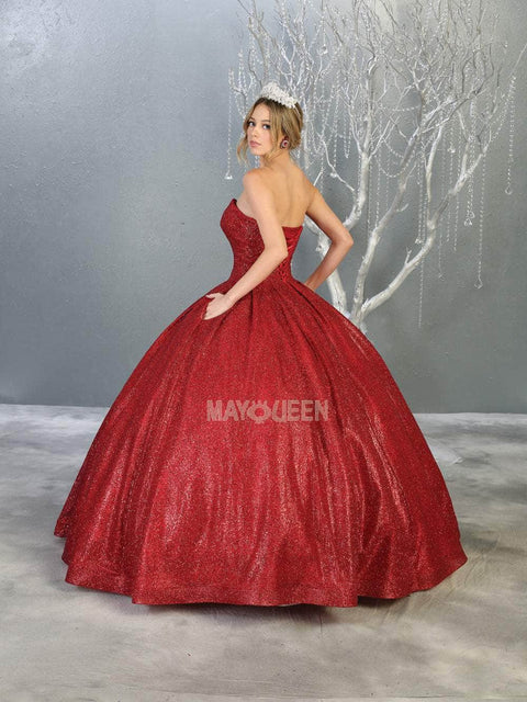 Strapless Sweetheart Pleated Ballgown - May Queen LK138