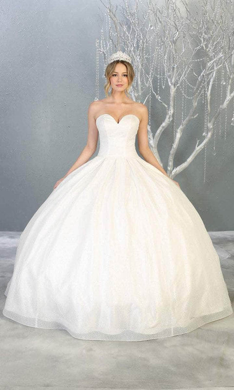 Strapless Sweetheart Pleated Ballgown - May Queen LK138