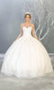 Strapless Sweetheart Pleated Ballgown - May Queen LK138