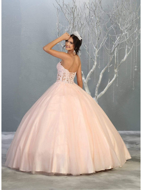 Strapless Sweetheart Corset Bodice Ballgown - May Queen LK141