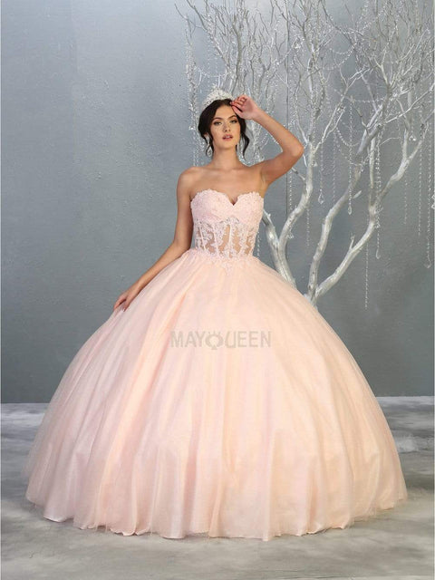 Strapless Sweetheart Corset Bodice Ballgown - May Queen LK141