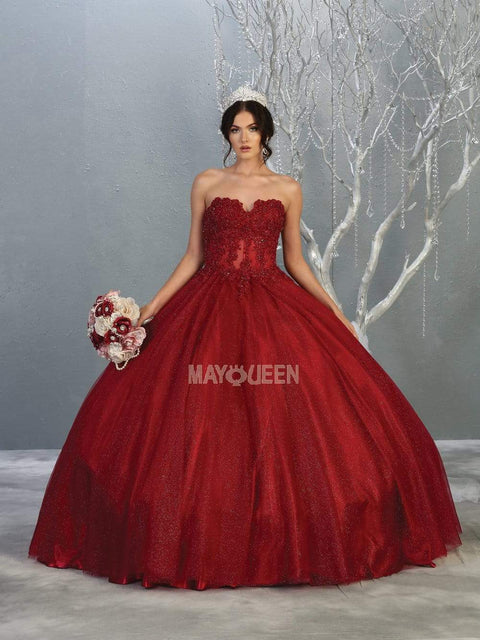 Strapless Sweetheart Corset Bodice Ballgown - May Queen LK141