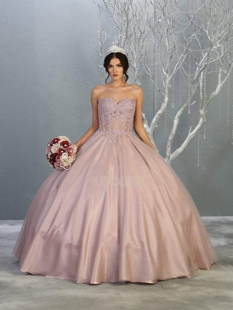 Strapless Sweetheart Corset Bodice Ballgown - May Queen LK141