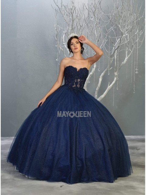 Strapless Sweetheart Corset Bodice Ballgown - May Queen LK141