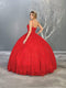 Spaghetti Strap Embroidered Foliage Ballgown - May Queen LK150