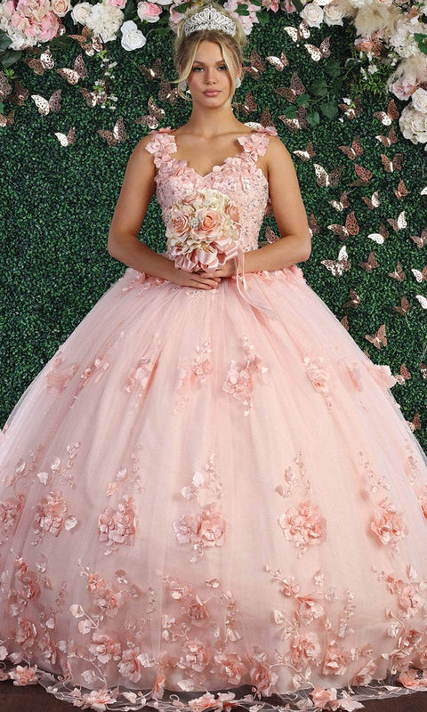 Floral Sleeveless Formal Ballgown - May Queen LK157