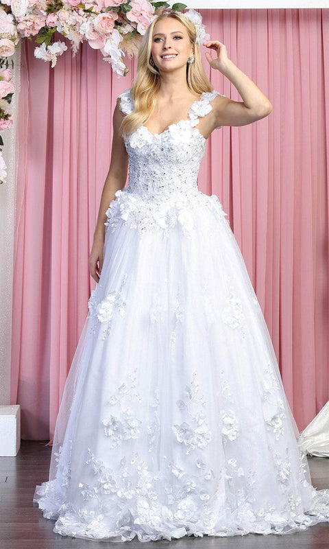 Floral Sleeveless Formal Ballgown - May Queen LK157