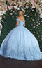 3D Florals Off Shoulder Ball gown - May Queen LK158