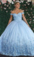 3D Florals Off Shoulder Ball gown - May Queen LK158