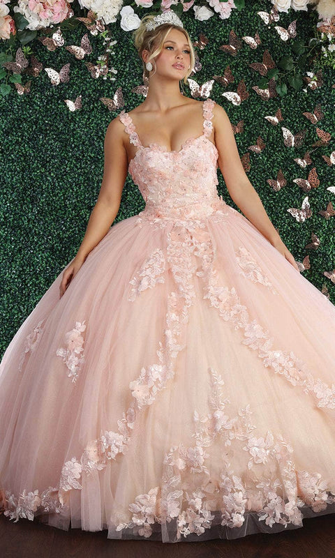 Floral Appliqued Sweetheart Ballgown - May Queen LK159