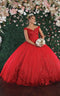 Vestido de fiesta con escote en forma de corazón y apliques florales en 3D - May Queen LK160