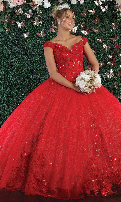 3D Floral Appliques Sweetheart Ballgown - May Queen LK160