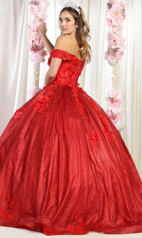 Off Shoulder Floral Prom Ballgown - May Queen LK161