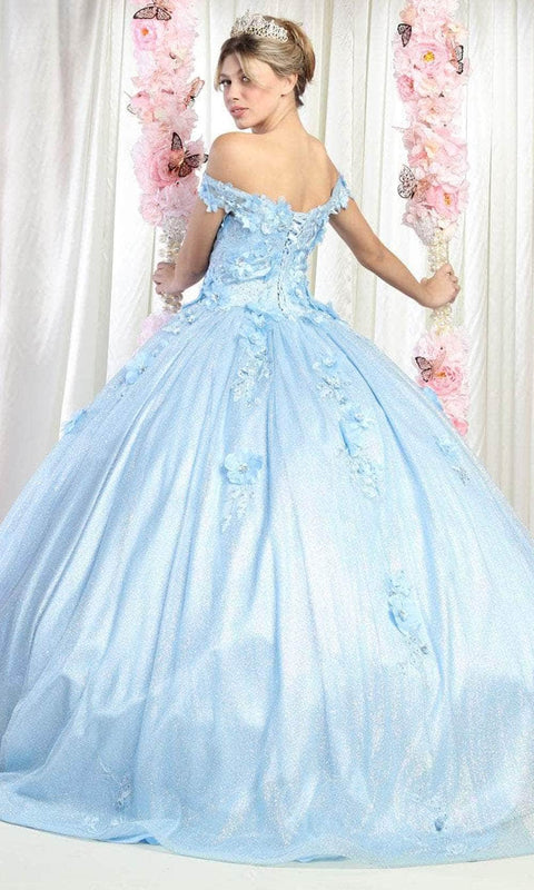 Off Shoulder Floral Prom Ballgown - May Queen LK161