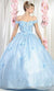 Off Shoulder Floral Prom Ballgown - May Queen LK161
