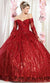 Long Sleeve Sequin Prom Ballgown - May Queen LK162