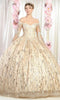 Long Sleeve Sequin Prom Ballgown - May Queen LK162