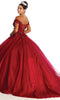 Off Shoulder Applique Prom Ballgown - May Queen LK166