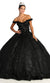 Shimmering Off Shoulder A-Line Gown - May Queen LK169