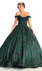 Shimmering Off Shoulder A-Line Gown - May Queen LK169