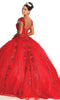 Vestido de gala con purpurina floral y tirantes anchos - May Queen LK171