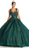 Vestido de gala con purpurina floral y tirantes anchos - May Queen LK171