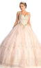 Beaded V-Neck Quinceanera Dress - May Queen LK173