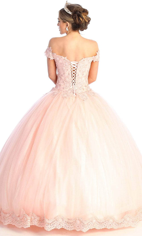 Embroidered Bodice A-line Gown - May Queen LK175