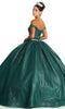 Vestido de gala con hombros descubiertos y purpurina - May Queen LK176