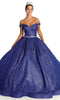 Vestido de gala con hombros descubiertos y purpurina - May Queen LK176