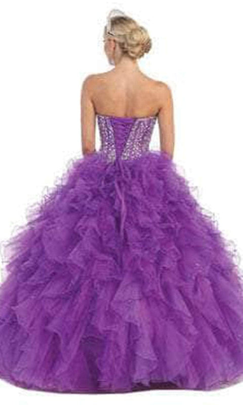 Jeweled Corset Ballgown - May Queen LK39