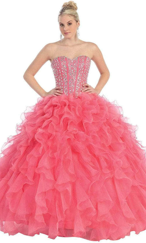 Jeweled Corset Ballgown - May Queen LK39