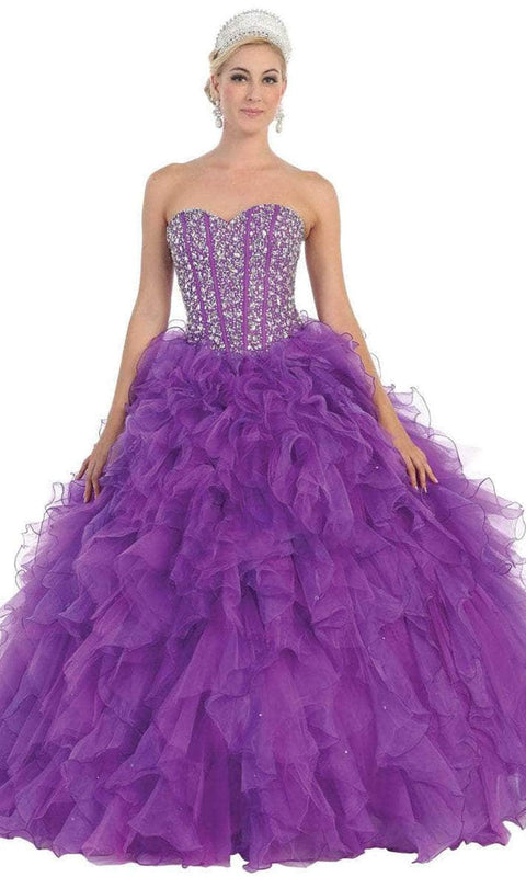 Jeweled Corset Ballgown - May Queen LK39
