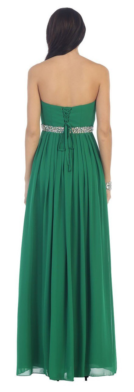Strapless Bejeweled A-Line Gown - May Queen MQ-1169
