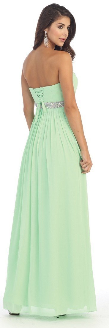 Strapless Bejeweled A-Line Gown - May Queen MQ-1169