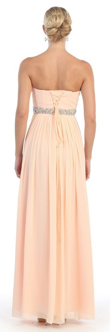 Strapless Bejeweled A-Line Gown - May Queen MQ-1169
