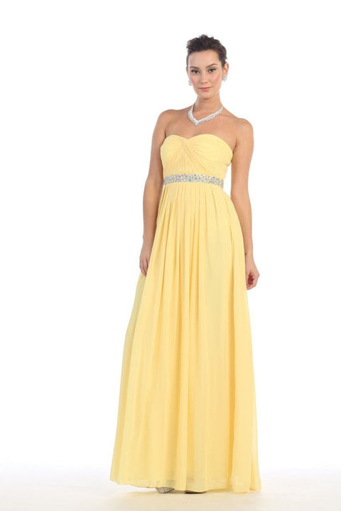 Strapless Bejeweled A-Line Gown - May Queen MQ-1169