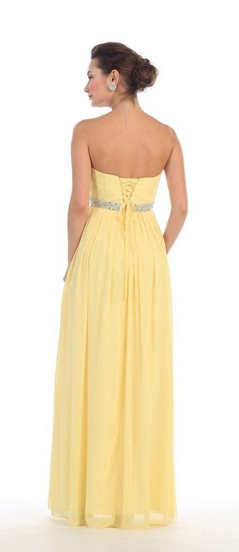 Strapless Bejeweled A-Line Gown - May Queen MQ-1169