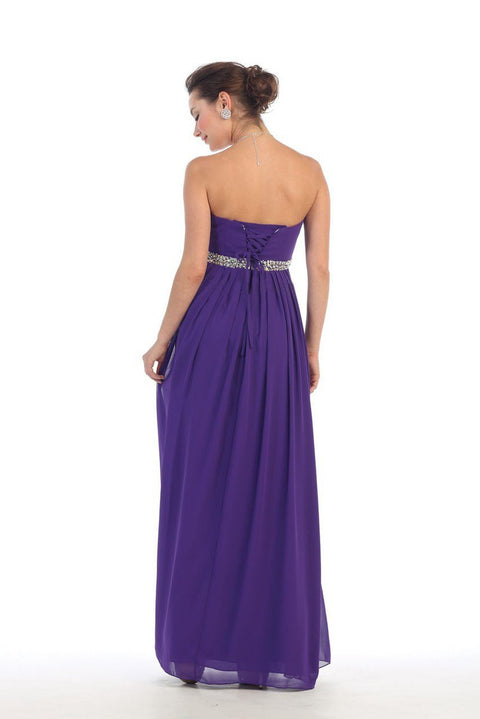 Strapless Bejeweled A-Line Gown - May Queen MQ-1169
