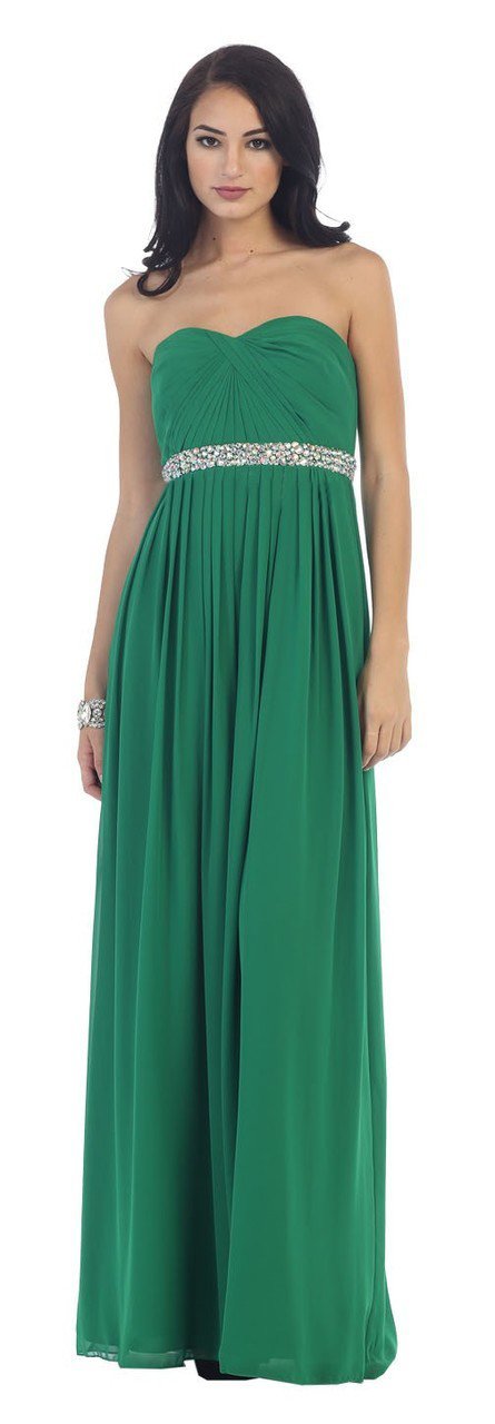 Strapless Bejeweled A-Line Gown - May Queen MQ-1169