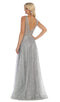 Sleeveless V-Neck Glitter Tulle A-Line Gown - May Queen MQ-1623