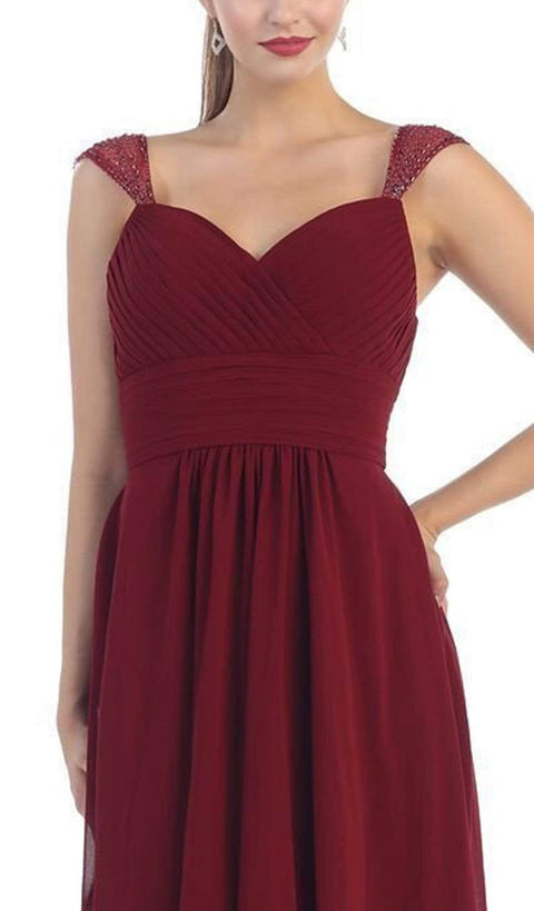 Pleated Sweetheart A-line Evening Dress - May Queen MQ1275B