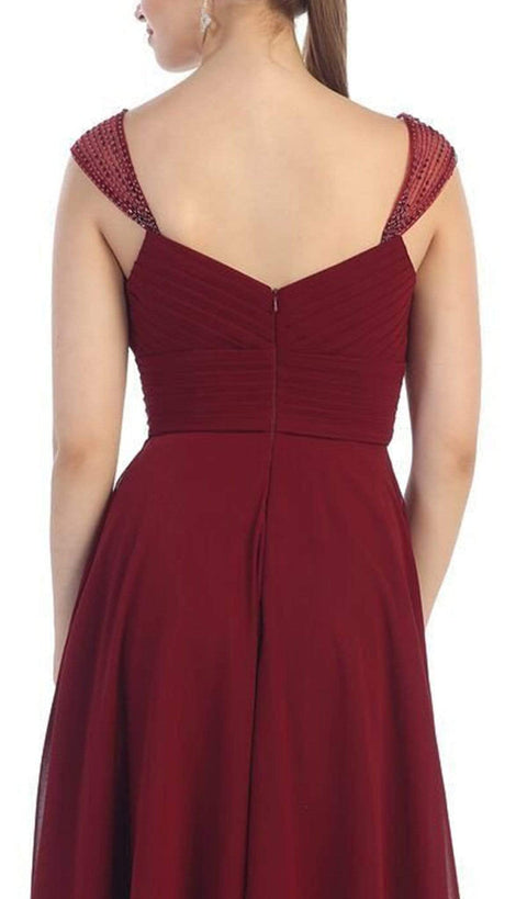Pleated Sweetheart A-line Evening Dress - May Queen MQ1275B