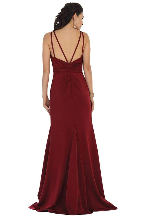 Sleeveless Pleated High Front Slit A-Line Dress - May Queen MQ1469