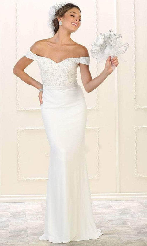 Appliqued Trumpet Long Gown - May Queen MQ1529