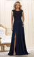 Vestido Bateau de corte A con abertura - May Queen MQ1563B