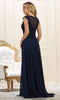 Vestido Bateau de corte A con abertura - May Queen MQ1563B