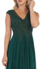 Embellished V-neck A-line Dress With Train - May Queen MQ1580